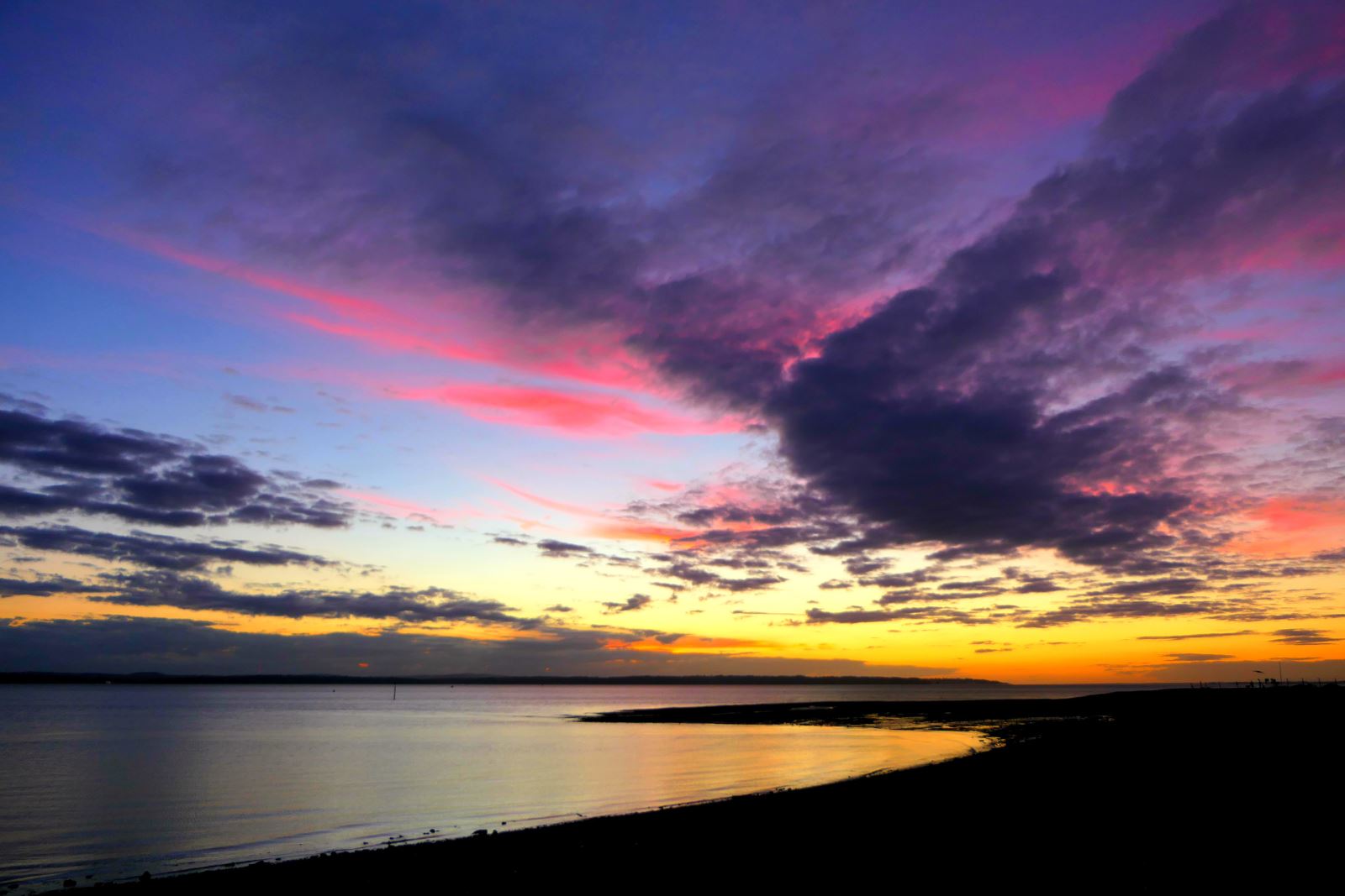 Sunset over The Solent and Stokes Bay